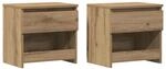 vidaXL Nachttische 2 Stk, Artisan-Eiche 40x30x39 cm Holzwerkstoff 856409