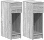 vidaXL Nachttische mit Schublade 2 Stk, Grau Sonoma 20x36x60 cm 858706