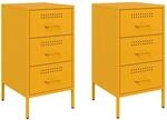 vidaXL Nachttische 2 Stk, Senfgelb 36x39x68 cm Stahl 843085