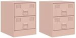 vidaXL Nachttische 2 Stk Rosa 34,5x39x44 cm Stahl Modell 2
