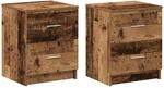 vidaXL Nachttische 2 Stk, mit 2 Schubladen Altholz-Optik 40x36x50 cm 858800