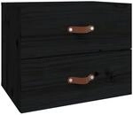 vidaXL Wand-Nachttisch Schwarz 50x36x40 cm