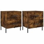 vidaXL Nachttische 2 Stk R&auml;uchereiche 40x35x47,5 cm Holzwerkstoff Modell 11