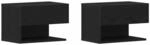 vidaXL Nachttisch 2 Stk Schwarze Eiche 46 x 29,5 x 30 cm Holzwerkstoff 862735