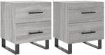 vidaXL Nachttische 2 Stk Grau Sonoma 40x35x47,5 cm Holzwerkstoff Modell 9