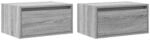 vidaXL Wand-Nachttische mit LED-Leuchten 2 Stk Grau Sonoma 860222