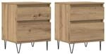 vidaXL Nachttische 2 Stk Artisan-Eiche 40x35x50 cm Holzwerkstoff 857419