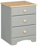 ebuy24 Nilon Nachttisch 3 Schubladen Grau Golden