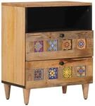 vidaXL Nachttisch Natur 50 x 33 x 62 cm Massivholz Mango 4018270