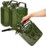 BW Kraftstoffkanister Metall Benzinkanister 3x 5 Liter mit Ausgie&szlig;er Olivgr&uuml;n RAL