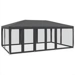 vidaXL Partyzelt mit 10 Mesh-Seitenteilen Anthrazit 6x4 m HDPE 4010069