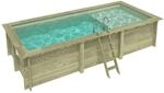 ALTANKA Holzpool Aqua 6,1x2,85 H&ouml;he 1,31 m SANDFARBEN mit Liegefl&auml;che mit