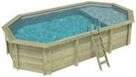ALTANKA Holzpool Nemo 7,3x3,97 H&ouml;he 1,45 m GRAU mit Liegefl&auml;che auf Rahmen ohne