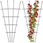 Relaxdays Rankgitter 2er Set Stahl Kunststoff Gr&uuml;n H&ouml;henverstellbar 122 cm x 59 cm