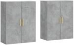 vidaXL Wandschr&auml;nke 2 Stk Betongrau 69,5x34x90 cm 3195615