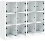 vidaXL B&uuml;cherregal mit T&uuml;ren Wei&szlig; 136x37x109 cm Holzwerkstoff
