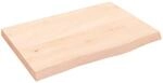 vidaXL Wandregal 60x40x2-4 cm Massivholz Eiche Unbehandelt 363528