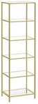 Vasagle Glasregal 6 Ablagen 30 cm x 40 cm x 177,3 cm Gold