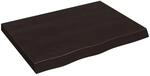 vidaXL Wandregal Dunkelbraun 80x60x2-6 cm Massivholz Eiche Behandelt 363793