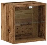 vidaXL Schwimmendes Regal mit LED-Licht Braun 40 x 28,5 x 40 cm 863090