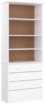 vidaXL B&uuml;cherregal mit Schubladen ALTA Wei&szlig; 77x35x186,5 cm Kiefernholz 353954