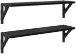 vidaXL Wandregale 2 Stk Schwarz Eichen-Optik 60 x 15 x 15,5 cm 882852