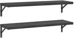 vidaXL Wandregale 2 Stk 100x30 cm Schwarz Edelstahl 3214512