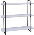 MCW Wandregal K78 60x60x18cm Wei&szlig; Metall Schwarz