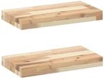 vidaXL Schweberegale 2 Stk 40x20x4 cm Massivholz Akazie Unbehandelt 3279416