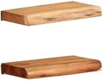 vidaXL Wandregale 2 Stk 30x20x3,5 cm Massivholz Akazie 373623