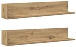 vidaXL Wandregale 2 Stk Artisan-Eiche 100x16,5x16,5 cm Holzwerkstoff 860048
