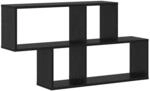 vidaXL Wandregal mit Regal Wandmontiert Schwarz Holzwerkstoff 869197