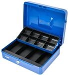 HMF 15130-05 Geldkassette Scheinf&auml;cher M&uuml;nzf&auml;cher 30 x 24 x 9 cm Blau