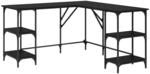 vidaXL Schreibtisch Schwarz Eichen-Optik 139 x 139 x 75 cm 882870