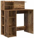 vidaXL Schreibtisch mit Stauraum mit Regal Altholz 90 x 48 x 101,5 cm 869528