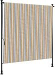 vidaXL Au&szlig;enrollo Gelb und Wei&szlig; 200x270 cm Stoff und Stahl 368775