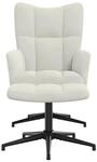 vidaXL Relaxsessel mit Hocker Cremewei&szlig; Samt 328115
