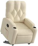 vidaXL Relaxsessel mit Aufstehhilfe Creme Stoff 3204719