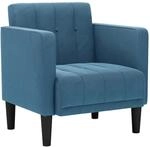 vidaXL Sessel mit Armlehnen Blau 53 cm Samt 4100552