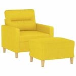 vidaXL Sessel mit Hocker Hellgelb 60 cm Stoff 3201070