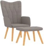 vidaXL Relaxsessel mit Hocker Taupe Stoff 327543