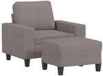 vidaXL Sessel mit Hocker Taupe 60 cm Stoff 3201150