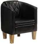 vidaXL Clubsessel Schwarz Echtleder 359639