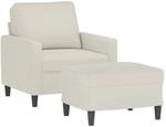 vidaXL Sessel mit Hocker Creme 60 cm Samt 3201053
