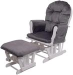 MCW Relaxsessel C76 Schwingstuhl Samt Grau Gestell Wei&szlig;