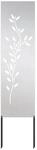 vidaXL Garten Sichtschutz-Leinwand Floral Silber 32 x 140 cm Edelstahl 876256