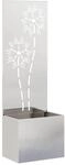 vidaXL Garten Sichtschutz-Leinwand Floral Silber 50 x 140 cm Edelstahl 876438