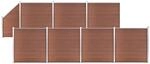 vidaXL WPC Zaun-Set 7 Quadrate + 1 Schr&auml;ge 1311x186 cm Braun 3053221