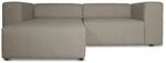 ebuy24 Heaven Sofa mit Chaiselong Rechts oder Links Gewendet Grau Sandfarben