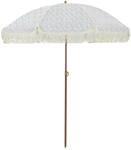 vidaXL Sonnenschirm Grau und Wei&szlig; &Oslash; 160 x 195 cm Stahl 42006681
